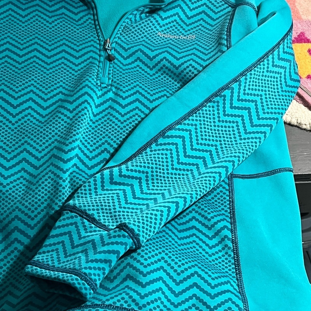 Avalanche Teal Patterned Zip-Up Jacket - image 2